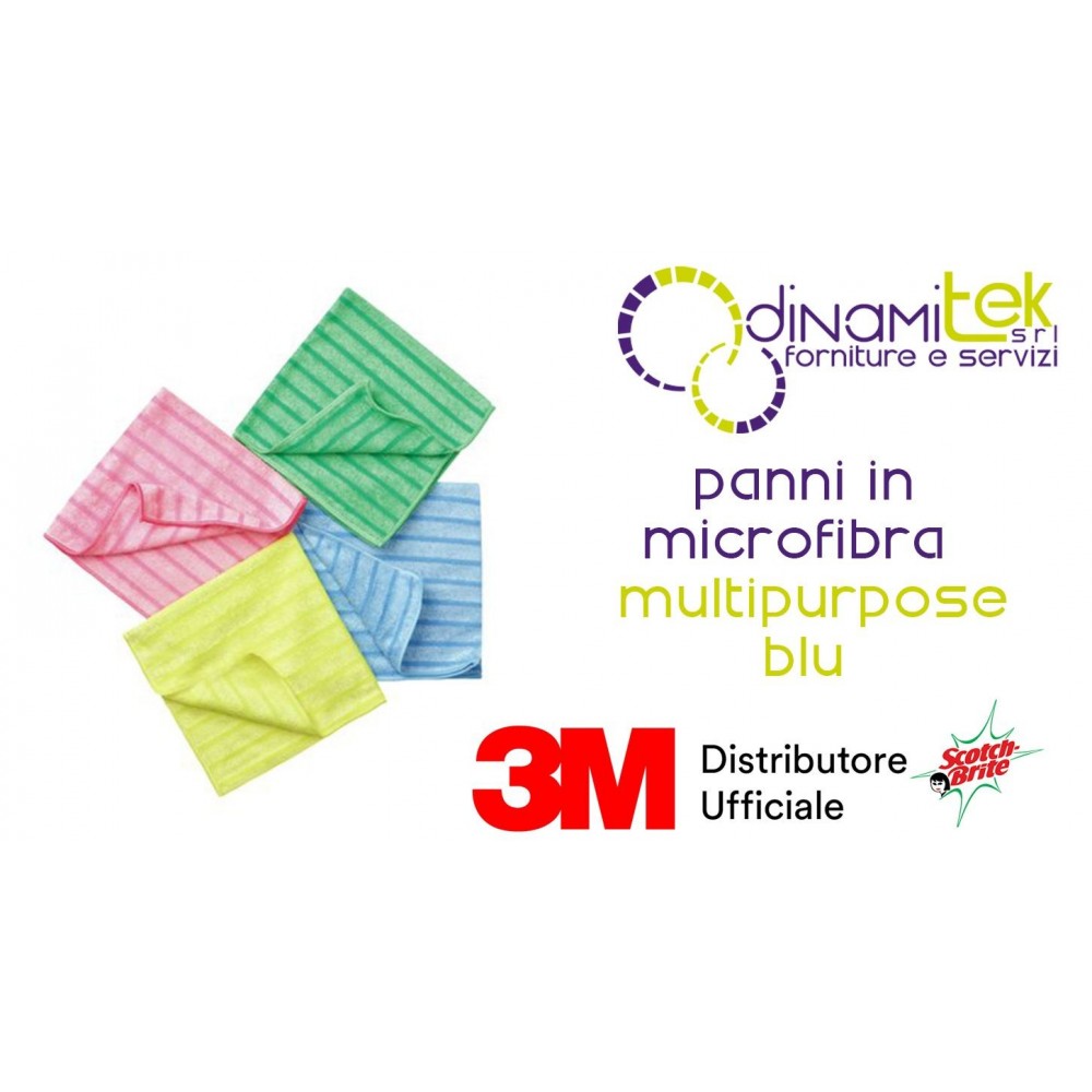 SCOTCH BRITE MFU14 PANNO IN MICROFIBRA MULTIPURPOSE BLU 10 PZ 3M Dinamitek 1