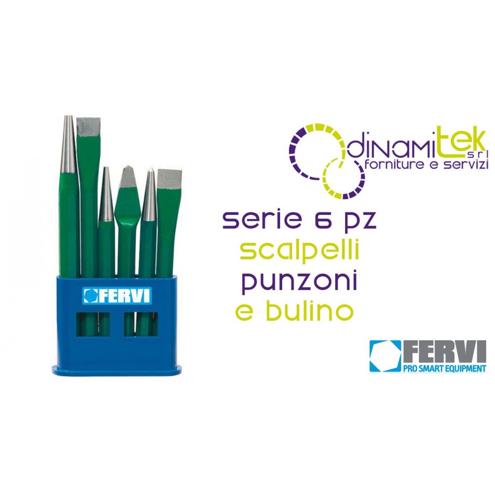 FERVI 0127 SERIE SCALPELLI PUNZONI E BULINO CON SUPPORTO Dinamitek 1
