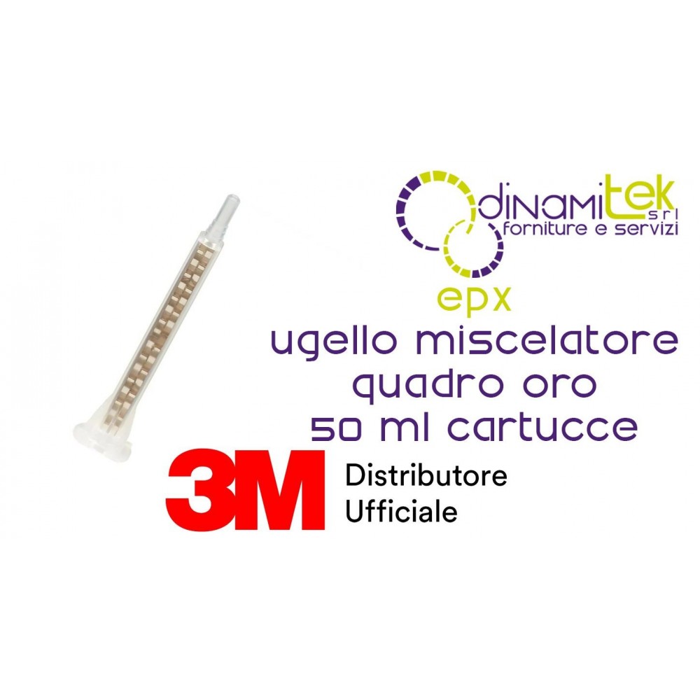 3M SCOTCH-WELD EPX UGELLO DI MISCELAZIONE QUADRATO ORO 50 ML CARTUCCE Dinamitek 1