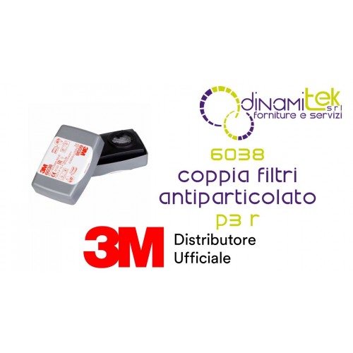 3M 6038 COPPIA FILTRI ANTIPARTICOLATO P3 R Dinamitek 1