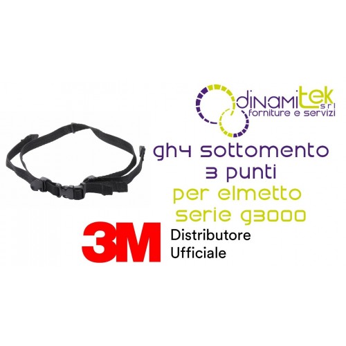 3M GH4 CINTURINO SOTTOMENTO 3 PUNTI PER ELMETTO SICUREZZA SERIE G3000 Dinamitek 1