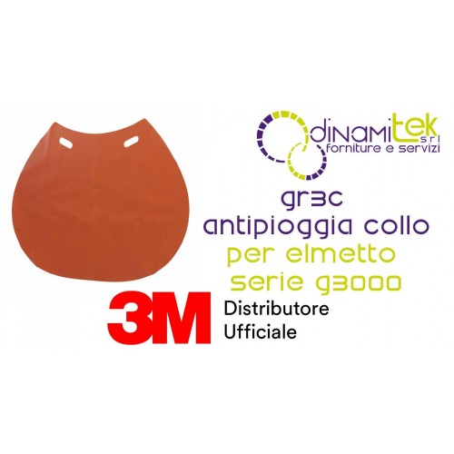 3M GR3C PROTEZIONE ANTIPIOGGIA PER COLLO PER ELMETTO SICUREZZA SERIE G3000 MONTAGGIO INTERNO Dinamitek 1