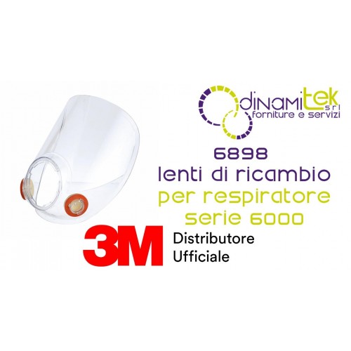 3M 6898 GRUPPO LENTI DI RICAMBIO PER RESPIRATORE RIUTILIZZABILE PER MASCHERA A PIENO FACCIALE RIUTILIZZABILE SERIE 6000 Dinamitek 1