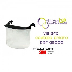 V4DK VISIERA IN ACETATO CHIARO PER ELMETTO PELTOR G3000 3M Dinamitek 1