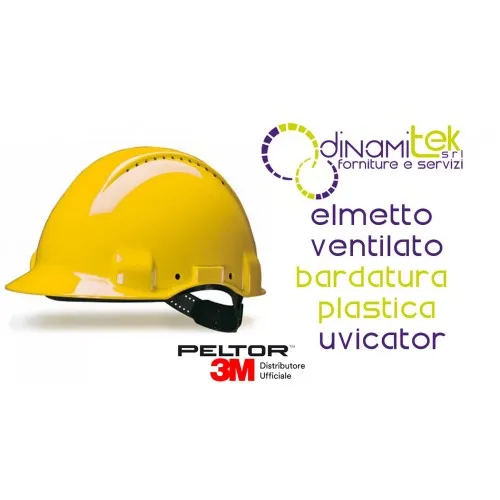CASCO VENTILADO UVICATOR G30CUY G3000 CON ARNÉS DE PLÁSTICO AMARILLO 3M