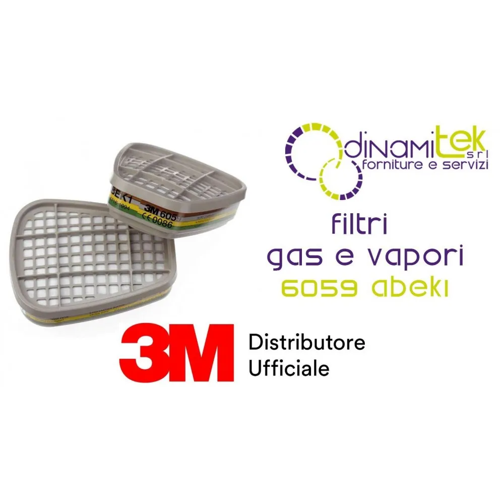 6059 COPPIA FILTRI UNIVERSALE CLASSE ABEK1 3M Dinamitek 1