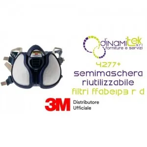 3M 4277+ SEMIMASCHERA RIUTILIZZABILE SENZA MANUTENZIONE FILTRI FFABE1P3 R D Dinamitek 1
