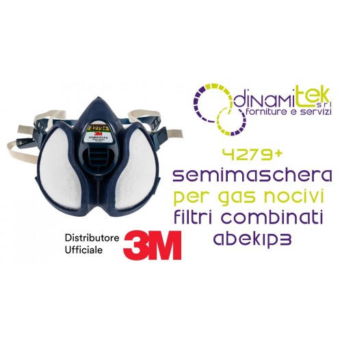 3M 4279+ RESPIRATORE A SEMIMASCHERA SENZA MANUTENZIONE PER GAS NOCIVI FILTRI COMBINATI ABEK1P3 Dinamitek 1