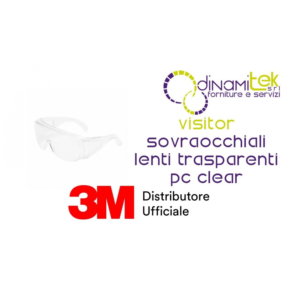 '3M SOVRAOCCHIALI DI PROTEZIONE VISITOR LENTI TRASPARENTI PC CLEAR 71448-00001M Dinamitek 1