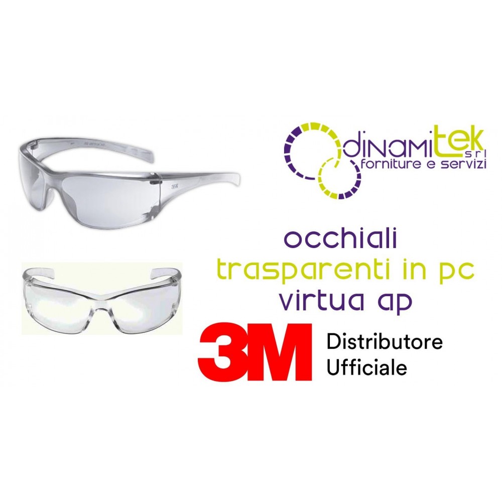 VIRTUA AP OCCHIALE DI PROTEZIONE LENTE TRASPARENTE 71512-00000M 3M Dinamitek 1
