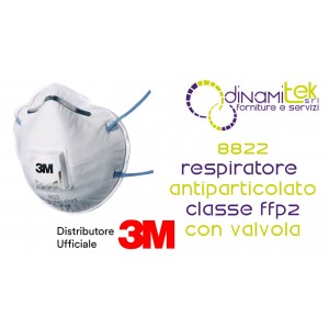 3M 8822 RESPIRATORE ANTIPARTICOLATO FFP2 CON VALVOLA Dinamitek 1