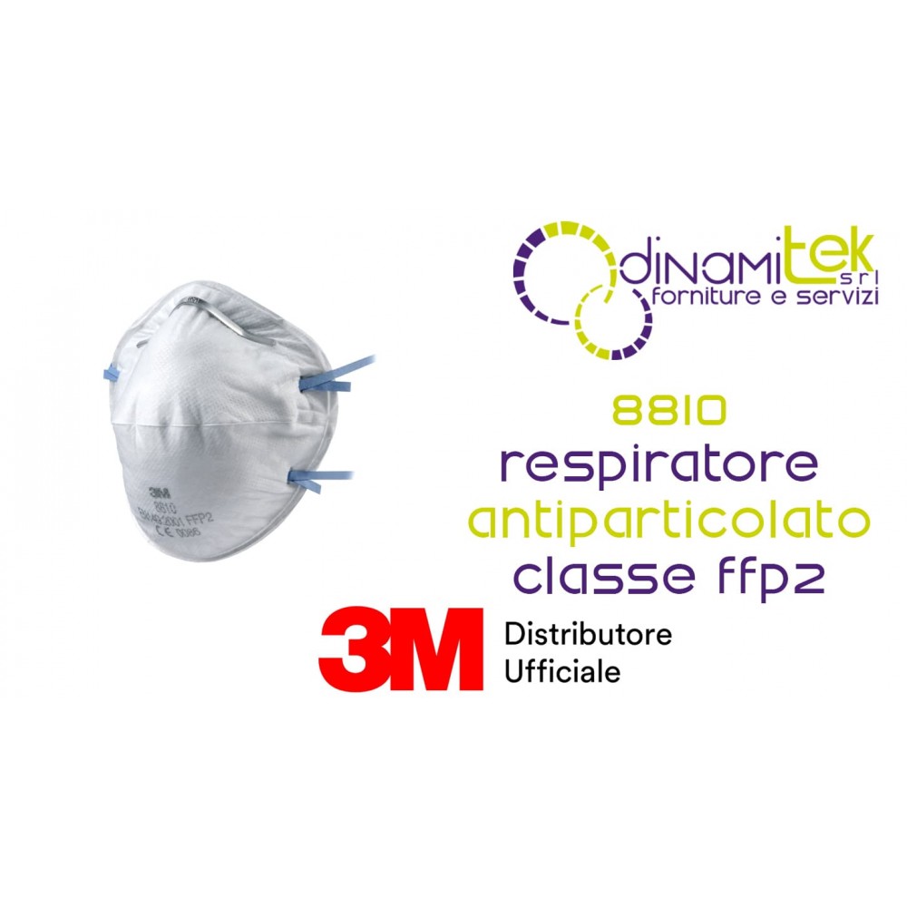 3M 8810 RESPIRATORE ANTIPARTICOLATO FFP2 SENZA VALVOLA Dinamitek 1