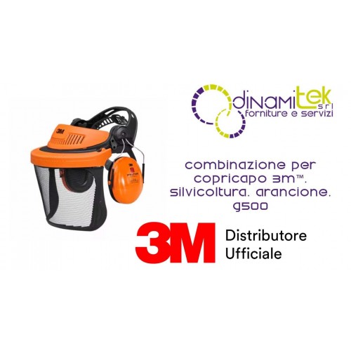 COMBINAISON DE CASQUE FORESTIER ORANGE PELTOR 3M G500V5CH510