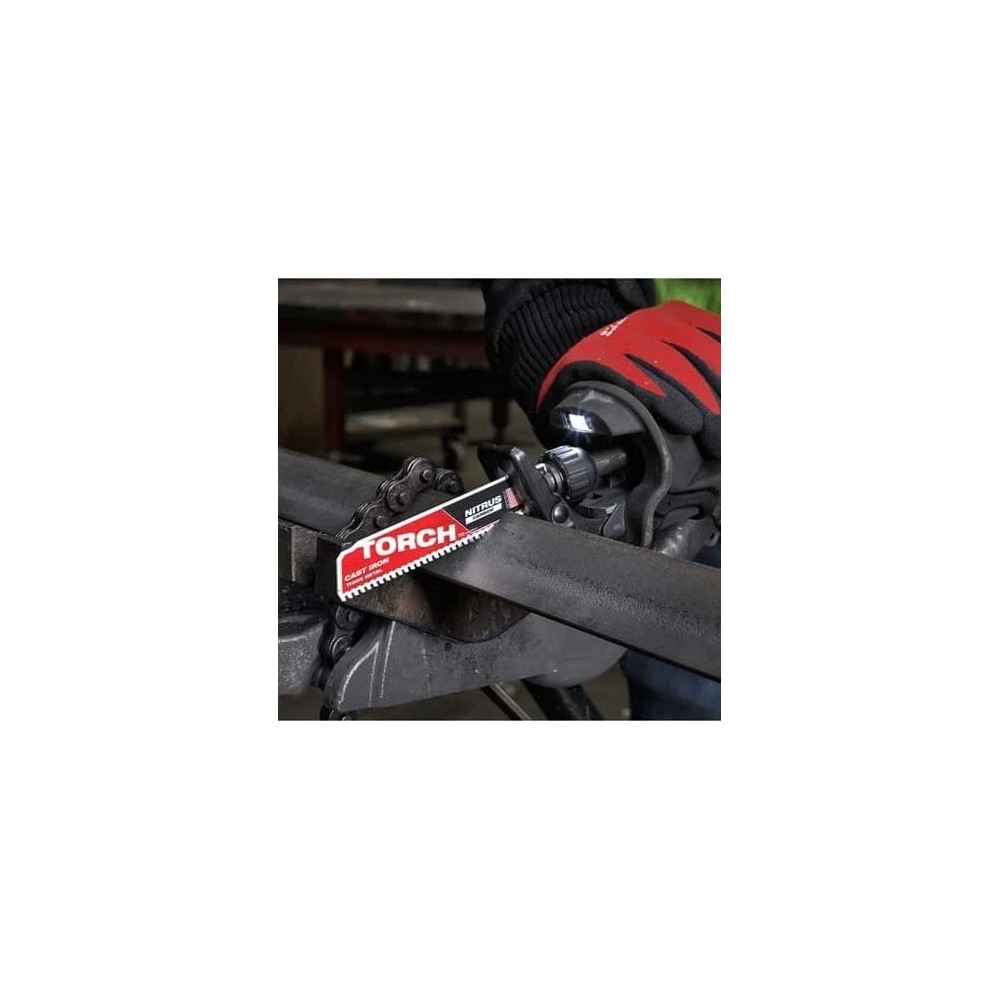 MILWAUKEE TCT TORCH NITRUS 150MM X 8 TPI LAME DEMOLIZIONE METALLO TORCH™ NITRUS CARBIDE™ DENTI IN CARBURO 5 PZ Dinamitek 3