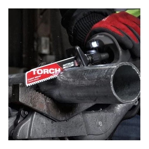 MILWAUKEE TCT TORCH NITRUS 150MM X 8 TPI LAME DEMOLIZIONE METALLO TORCH™ NITRUS CARBIDE™ DENTI IN CARBURO 5 PZ Dinamitek 4