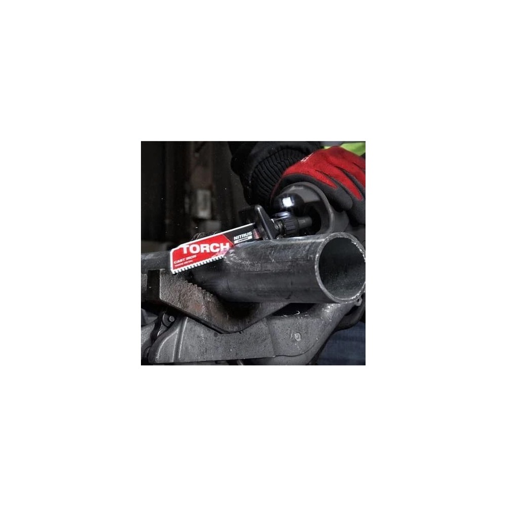 MILWAUKEE TCT TORCH NITRUS 150MM X 8 TPI LAME DEMOLIZIONE METALLO TORCH™ NITRUS CARBIDE™ DENTI IN CARBURO 5 PZ Dinamitek 4