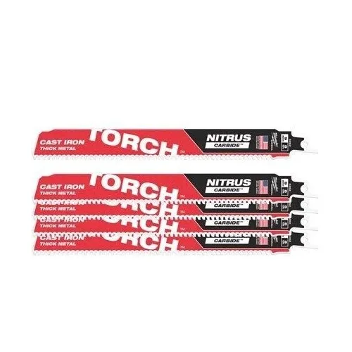 MILWAUKEE TCT TORCH NITRUS 230MM X 8 TPI LAME DEMOLIZIONE METALLO TORCH™ NITRUS CARBIDE™ DENTI IN CARBURO 5 PZ Dinamitek 2