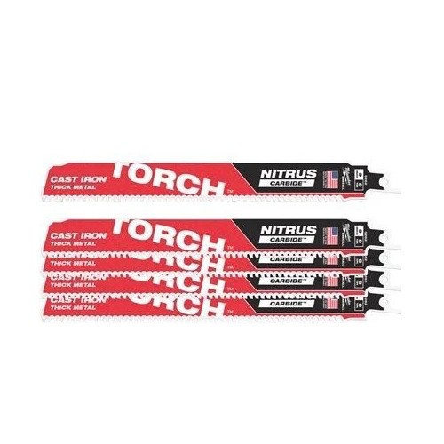 MILWAUKEE TCT TORCH NITRUS 230MM X 8 TPI LAME DEMOLIZIONE METALLO TORCH™ NITRUS CARBIDE™ DENTI IN CARBURO 5 PZ Dinamitek 2