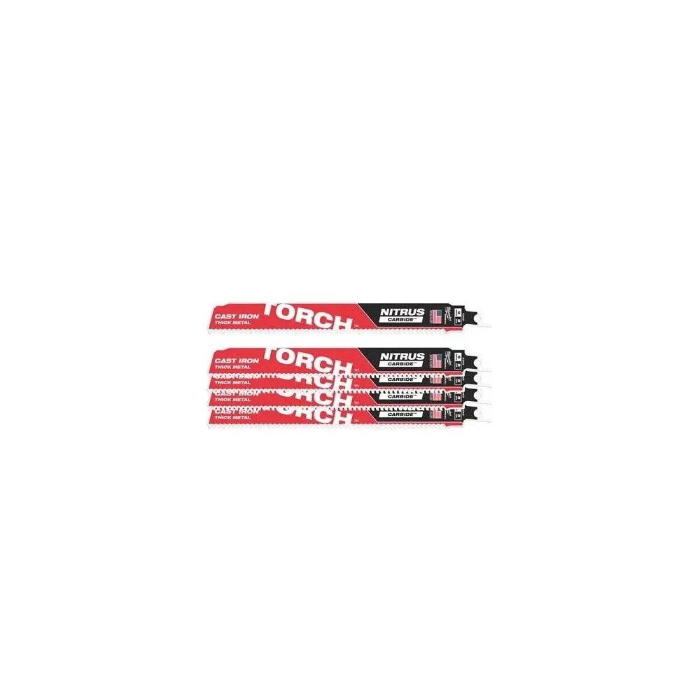 MILWAUKEE TCT TORCH NITRUS 230MM X 8 TPI LAME DEMOLIZIONE METALLO TORCH™ NITRUS CARBIDE™ DENTI IN CARBURO 5 PZ Dinamitek 2