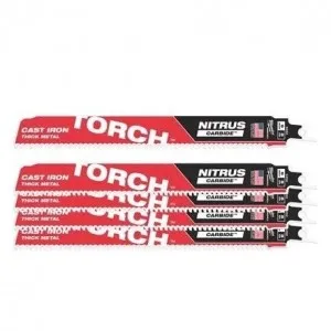 MILWAUKEE TCT TORCH NITRUS 300MM X 8 TPI LAME DEMOLIZIONE METALLO TORCH™ NITRUS CARBIDE™ DENTI IN CARBURO 5 PZ Dinamitek 2