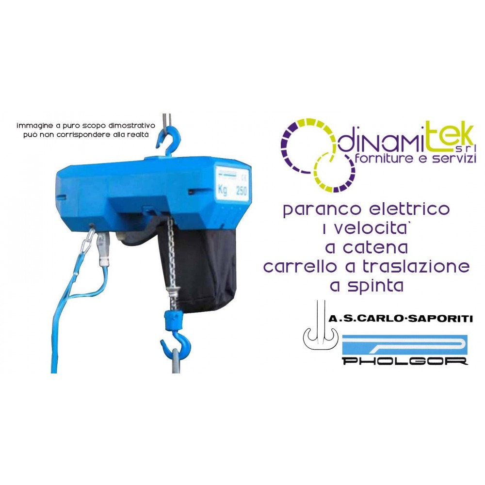 PALANS éLECTRIQUES 1VEL DE LA CHAîNE ET LE CHARIOT TRASLAZ-POUSSéE PHOLGOR Dinamitek 1