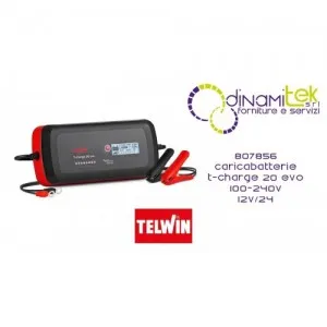 TELWIN 807856 CARICABATTERIE T-CHARGE 20 EVO 100-240V 12V/24V Dinamitek 1
