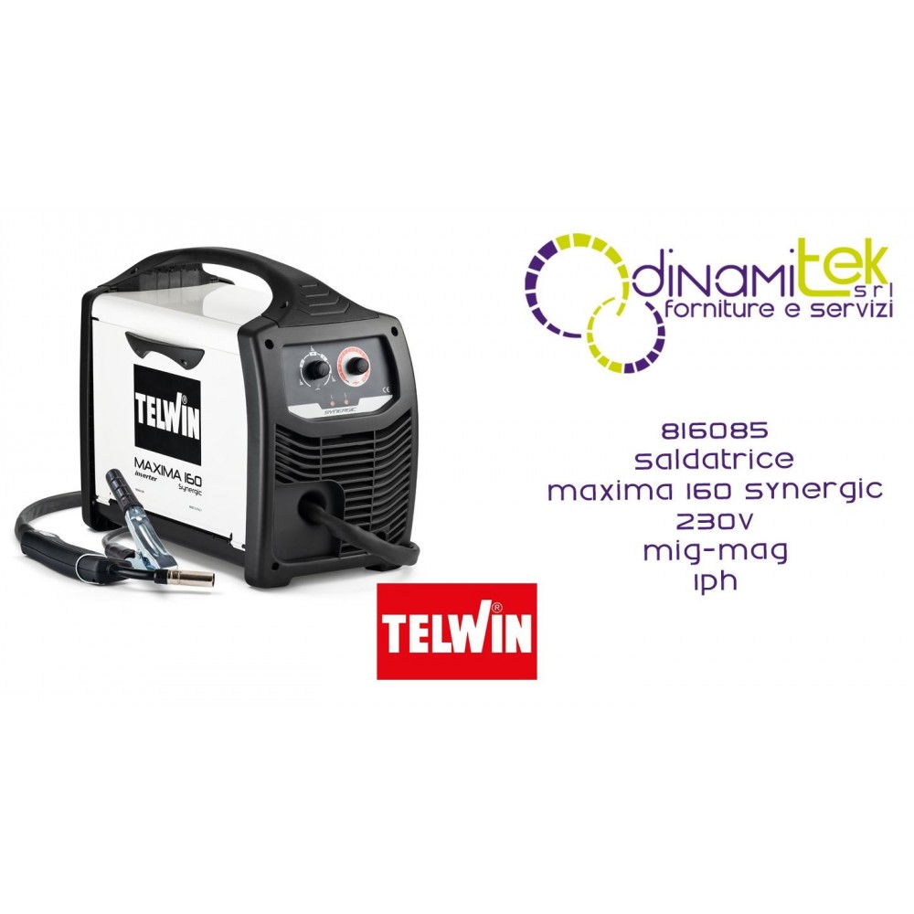 TELWIN 816085 SALDATRICE MAXIMA 160 SYNERGIC 230V MIG-MAG 1PH Dinamitek 1