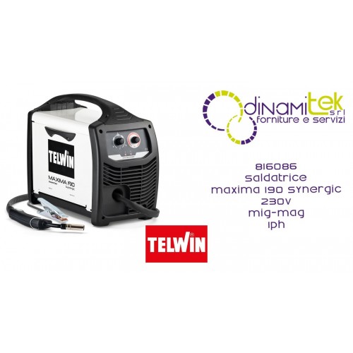 TELWIN 816086 SALDATRICE MAXIMA 190 SYNERGIC 230V MIG-MAG 1PH Dinamitek 1