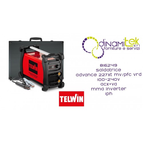 816249 ADVANCE 227XT MV-PFC VRD 100-240V ACXEVA MMA INVERTER 1PH WELDER TELWIN