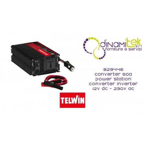 829446 WECHSELRICHTER 500, KRAFTWERKSWANDLER, 12 V DC – 230 V AC TELWIN