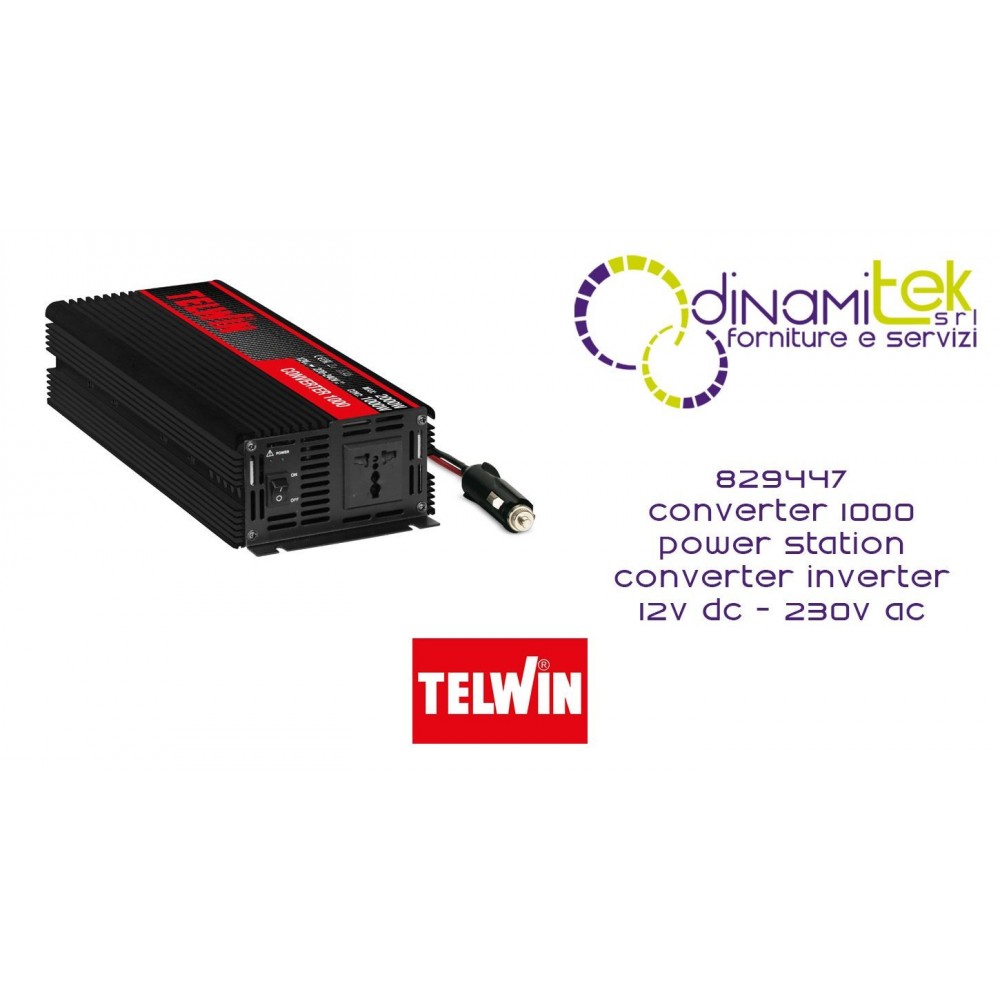 TELWIN 829447 CONVERTER 1000 POWER STATION CONVERTER INVERTER 12V DC - 230V AC Dinamitek 1