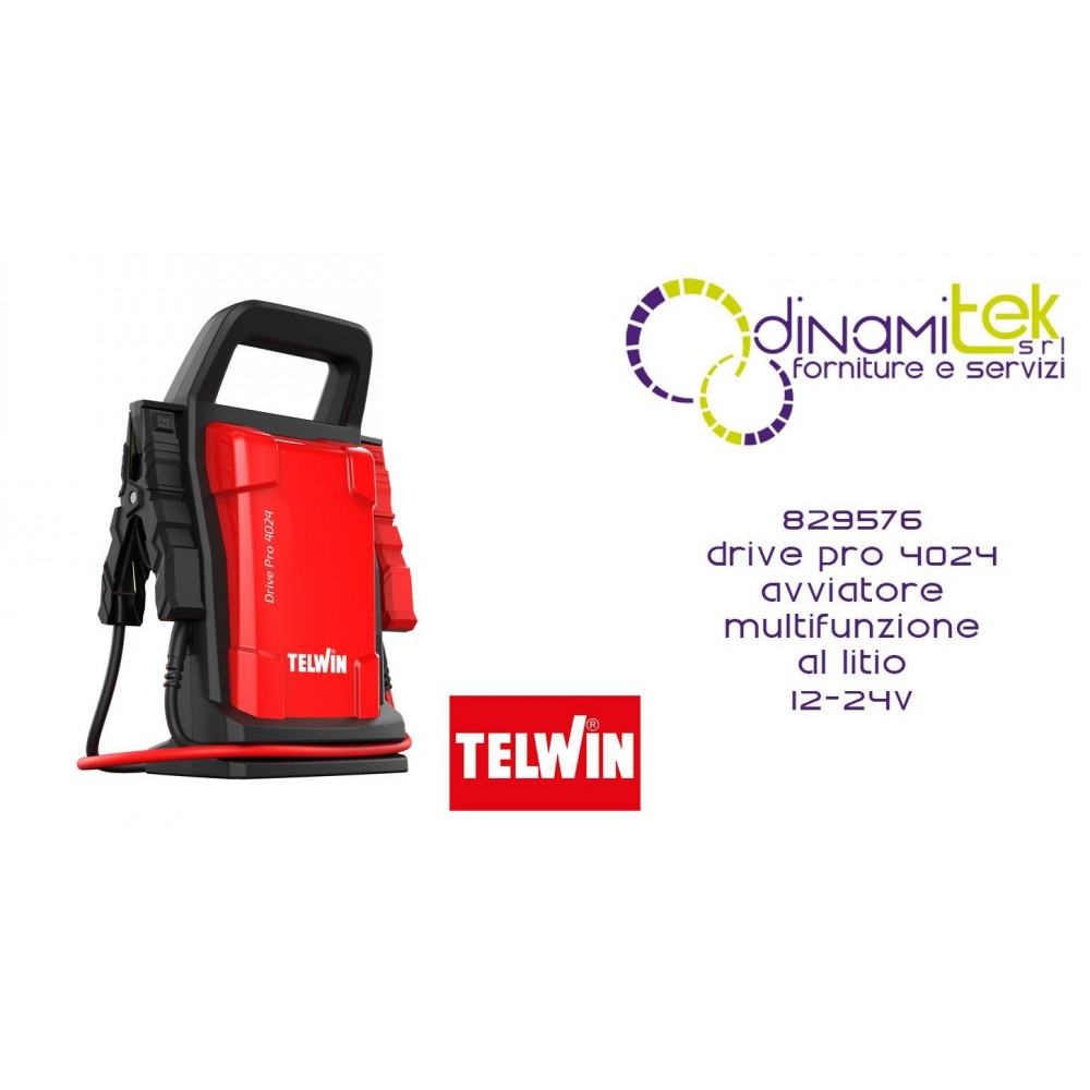 TELWIN 829576 DRIVE PRO 4024 AVVIATORE MULTIFUNZIONE AL LITIO 12-24V Dinamitek 1