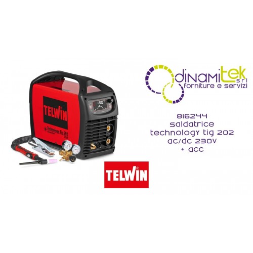 TELWIN 816244 SALDATRICE TECHNOLOGY TIG 202 AC/DC 230V + ACC Dinamitek 1