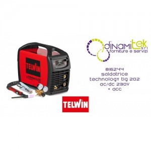 TELWIN 816244 SALDATRICE TECHNOLOGY TIG 202 AC/DC 230V + ACC Dinamitek 1