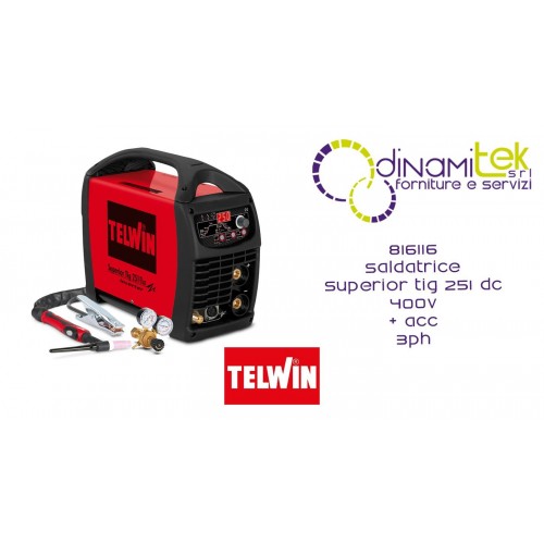 TELWIN 816116 SALDATRICE SUPERIOR TIG 251 DC 400V + ACC. TIG 3PH Dinamitek 1