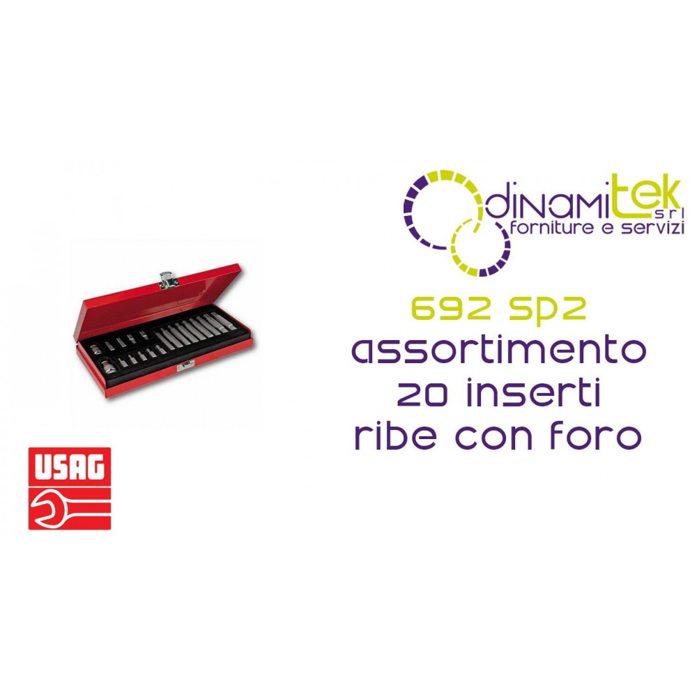 U06920031 692 SP2 ASSORTIMENTO 20 INSERTI RIBE CON FORO USAG Dinamitek 1