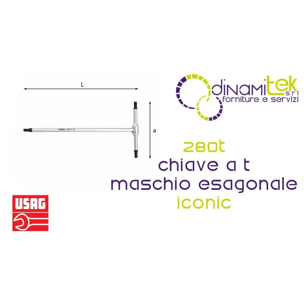 280T-6 CHIAVE A T MASCHIO ESAGONALE ICONIC USAG Dinamitek 1