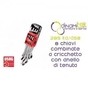 U02856058 285 KA/DS8 SERIE DI 8 CHIAVI COMBINATE A CRICCHETTO CON ANELLO DI TENUTA ICONIC USAG Dinamitek 1