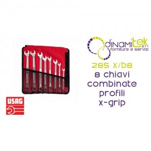 U02850950 285 X/B8 SERIE DI 8 CHIAVI COMBINATE CON PROFILI SPECIALI X-GRIP USAG Dinamitek 1