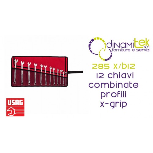 U02850951 285X/B12 SERIE DI 12 CHIAVI COMBINATE CON PROFILI SPECIALI X-GRIP USAG Dinamitek 1
