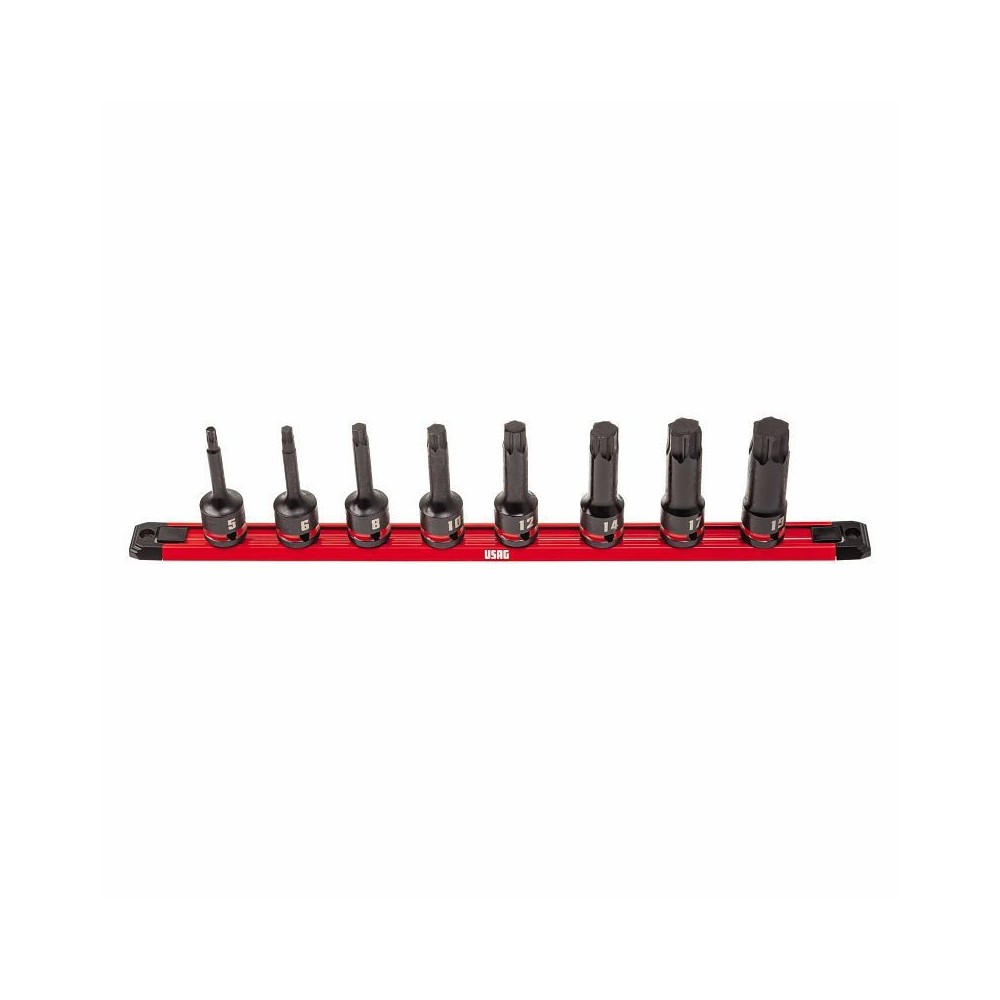 U02340850 234 1/2 MX/SE8 SERIE DI 8 CHIAVI A BUSSOLA MACCHINA CON PROFILO ESAGONO SPECIALE X-GRIP USAG PER VITI CON ESAGONO INCASSATO Dinamitek 2