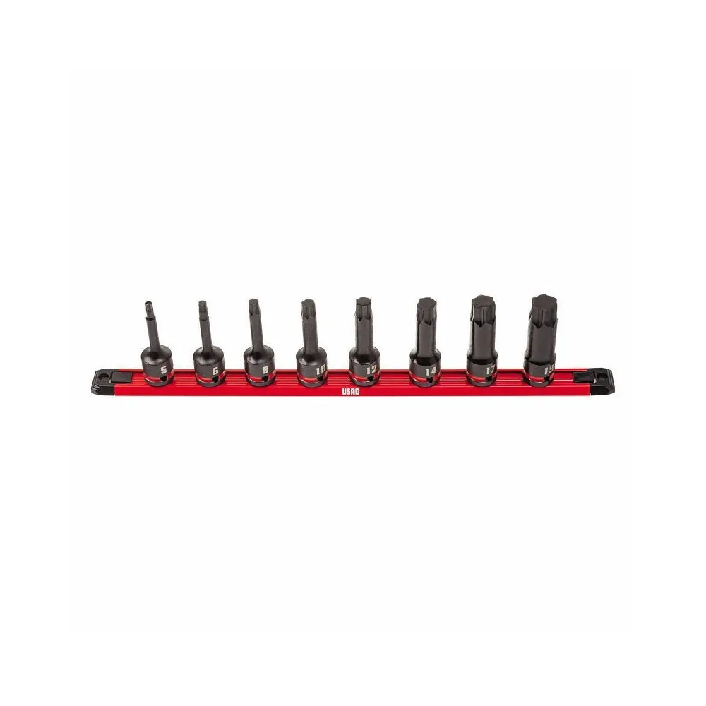 U02340850 234 1/2 MX/SE8 SERIE DI 8 CHIAVI A BUSSOLA MACCHINA CON PROFILO ESAGONO SPECIALE X-GRIP USAG PER VITI CON ESAGONO INCASSATO Dinamitek 2
