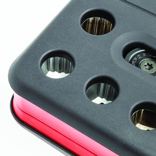 U06090027 609 1/2 EAX ASSORTIMENTO IN CASSETTA BIMATERIALE CON BUSSOLE ESAGONALI X-GRIP (21 PZ) USAG Dinamitek 4