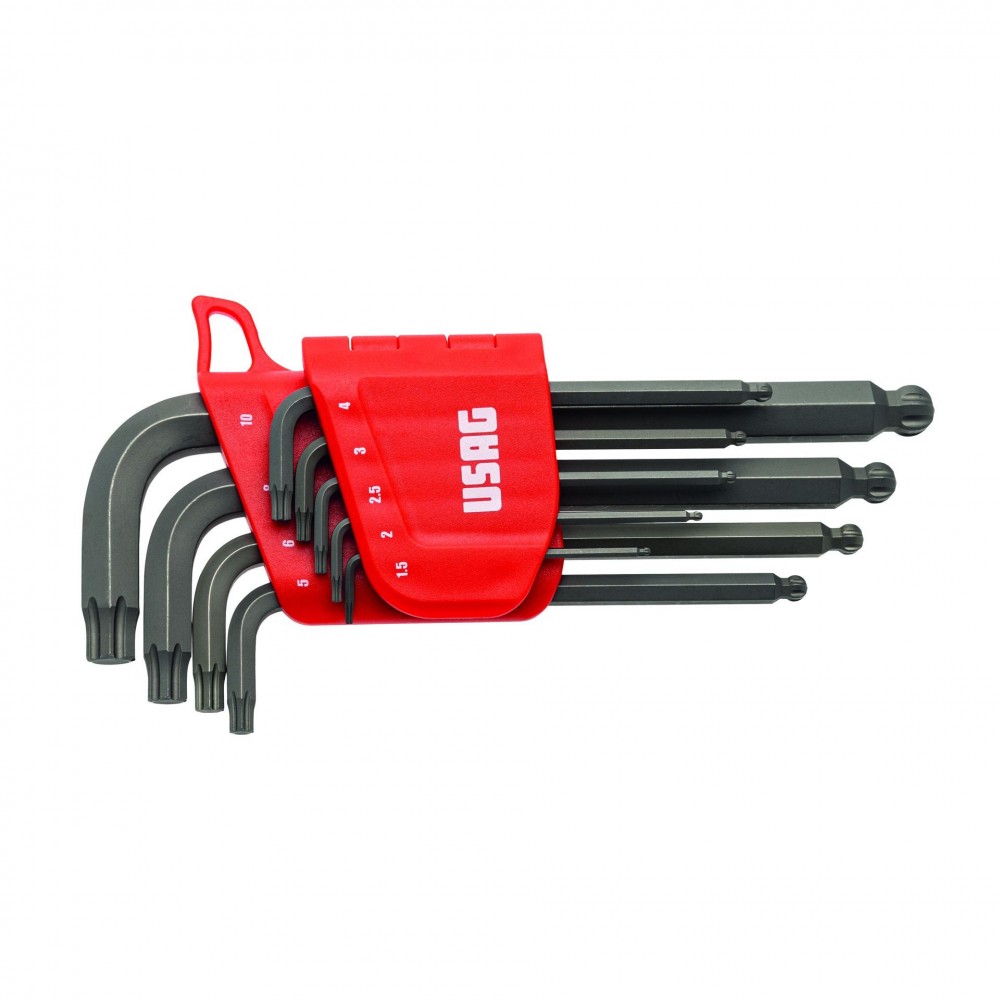 U02800485 280 X/S9 SET DI 9 CHIAVI MASCHIO CON PROFILO ESAGONALE SPECIALE XGRIP USAG Dinamitek 2