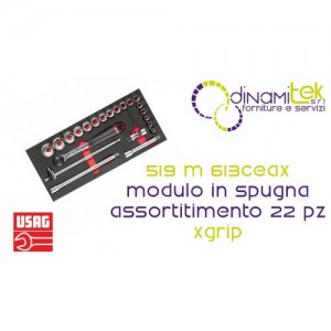 U05191068 519 M 613CEAX MODULO IN SPUGNA BICOLORE ASSORTITO (22 PZ) X-GRIP USAG Dinamitek 1