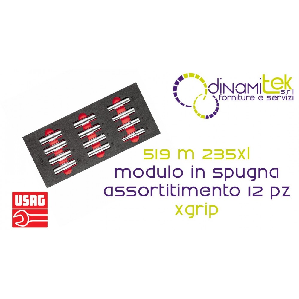 U05191067 519 M 235XL MODULO IN SPUGNA BICOLORE ASSORTITO (12 PZ) X-GRIP USAG Dinamitek 1