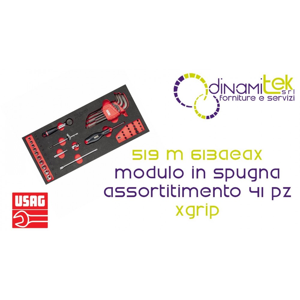 U05191069 519 M 613AEAX MODULO IN SPUGNA BICOLORE ASSORTITO (41 PZ) X-GRIP USAG Dinamitek 1