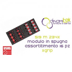 U05191017 519 M 234X MODULO IN SPUGNA BICOLORE ASSORTITO (16 PZ) X-GRIP USAG Dinamitek 1