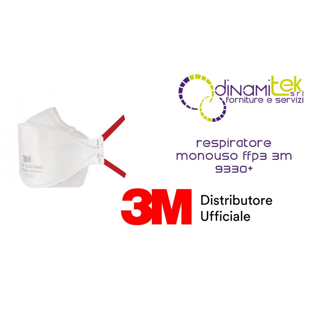 9330+ RESPIRATORE MONOUSO FFP3 NR 3M Dinamitek 1