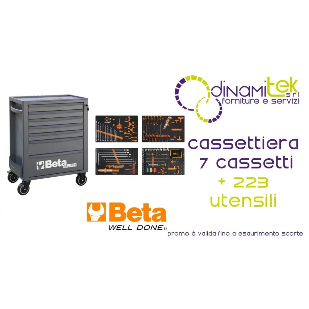 BETA 2400 RSC24/7-VAS CASSETTIERA MOBILE CON SETTE CASSETTI E ASSORTIMENTO DI 223 UTENSILI Dinamitek 1